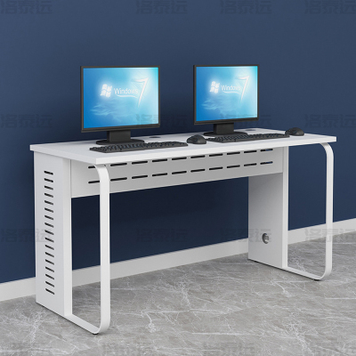 洛泰远 钢架电脑桌培训桌机房电脑桌学习桌课桌 双人位M款