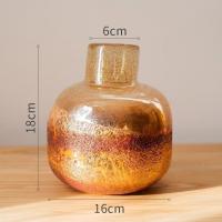 美帮汇炎颜玻璃花瓶花器皿手工艺术气泡餐桌面插花软装饰摆件现代 炎颜(小号)玻璃瓶