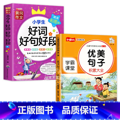 [2本]优美句子+好词好句好段 小学通用 [正版]小学语文优美句子积累大全训练修辞手法专项打卡计划手册小学生一年级二年级