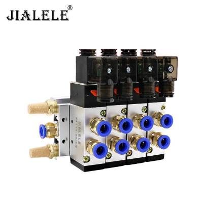 JIALELE 四位电磁阀组 4V220-08/EN 组
