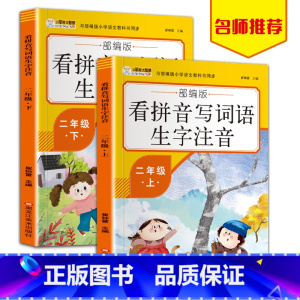 [正版]看拼音写词语二年级上下册语文书同步训练非人教版小学生阅读理解专项训练入门生字注音字帖作业本默写能手辅导资料
