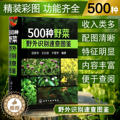 [醉染正版]500种野菜野外识别速查图鉴中医养生书籍大全自然生物科学植物草药识别学百科全书健康饮食谱书野外效游探险生活常