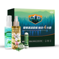 裕金源 夏季清凉套装 (植萃舒缓香氛花露水120ml+冰感清凉喷雾 110ml+鼻舒1.5g+万金油3.5g) 臻选4件
