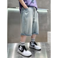 男童夏季牛仔短裤2025新款中大儿童夏装七分裤夏款男孩中裤子薄款