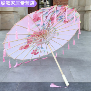 油纸伞女古风舞蹈走秀演出古装伞汉服花伞流苏伞防雨防晒儿童