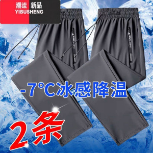 YIBUSHENG清爽舒服冰丝运动裤女裤子天薄款2024年新款休闲裤速干防晒裤子