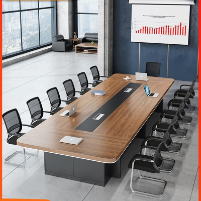 定制大型板式会议桌长桌办公室桌椅组合简约现代大气洽谈培训接待家具