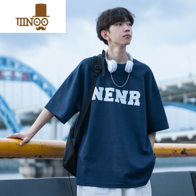 YANXU240g日系短袖t恤男夏季新款潮宽松男生男款半袖体恤上衣