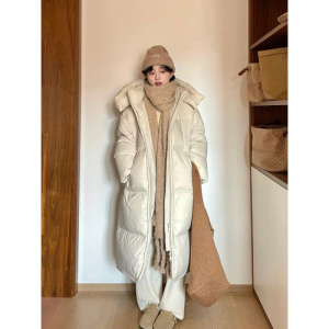 年新款宽松加厚棉服长款过膝连帽棉服外套时尚网红ins韩版