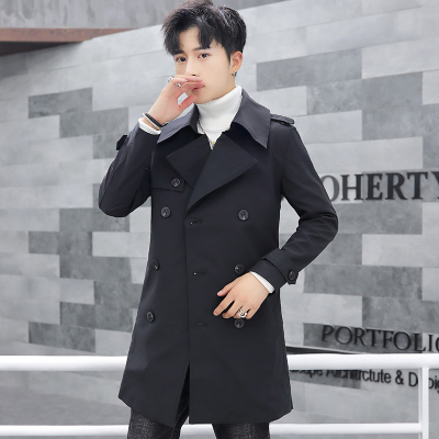 HongZun风衣男中长款英伦风韩版潮流休闲帅气修身春秋薄款大衣男士外套潮风衣