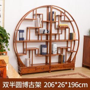 BONJEAN博古架实木中式多宝阁仿古客厅隔断置物古董茶叶展示架榆木陈列柜