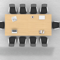 匡大 办公桌钢木2.4米长条会议桌洽谈桌KDDZ-001