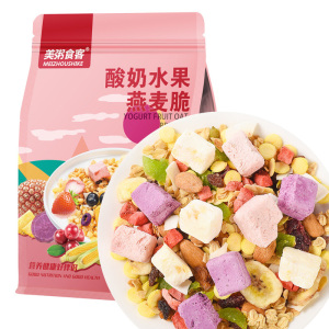 美粥食客 酸奶水果燕麦脆400g粉袋装 混合谷物脆坚果燕麦片可干吃早餐