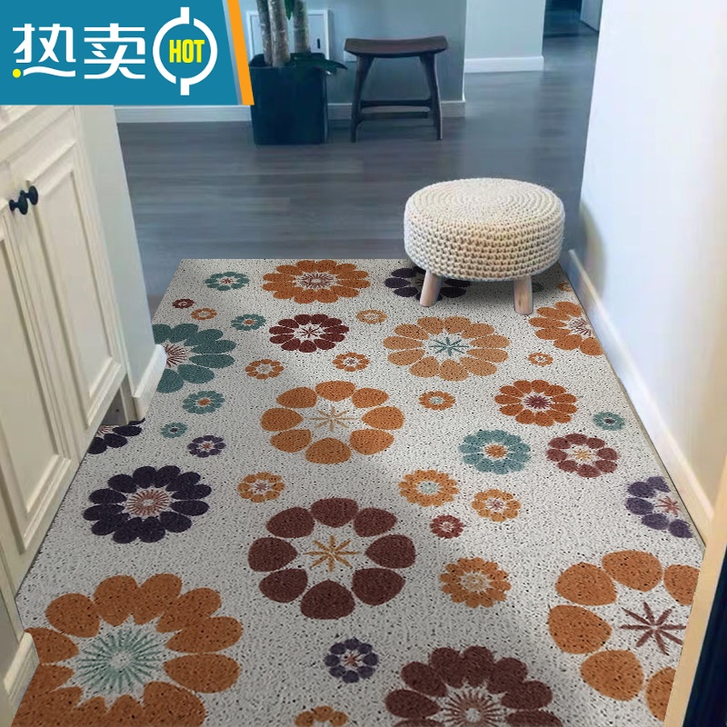敬平轻奢北欧可裁剪入户门垫进门门口玄关防滑脚垫定制家用丝圈地垫防滑垫