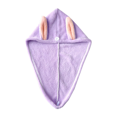 儿童干发帽紫色-拍2减5-家减尘除儿童干发帽女可爱韩版女童吸水擦头发毛巾包头巾浴帽干发巾