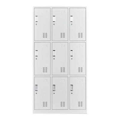 域赢更衣柜员工柜储物柜带锁铁皮柜更衣室衣柜浴室寄存包柜宿舍 九门更衣柜加厚