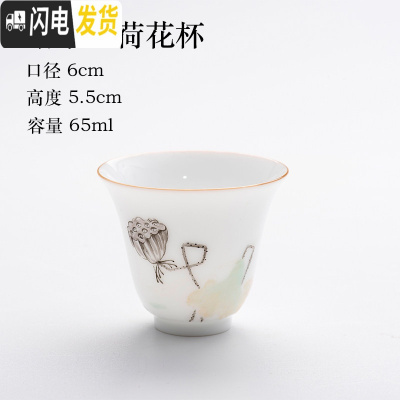 三维工匠景德镇陶瓷功夫茶具手绘粉彩小茶杯薄胎主人杯单杯女纯手工品茗杯 结果