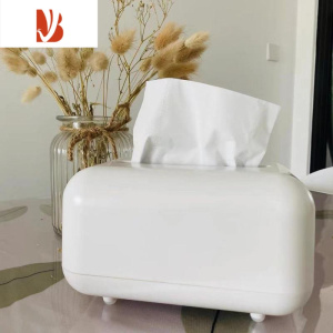 三维工匠ins轻奢纸巾盒 银色桌面客厅收纳盒茶几简约复古法式创意抽纸盒 白色 简洁纸巾盒-内置弹簧