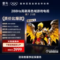 雷鸟 鹏7 25款 75英寸 家电国家补贴 游戏电视 4K超高清 4+64GB 一级能效电视机75S385C Pro-J