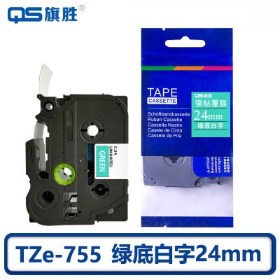 旗胜标签色带 24mm绿底白字TZe-755个
