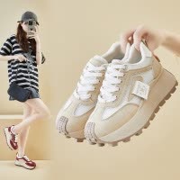 ins潮韩版新款老爹鞋女2025夏季休闲网面透气增高