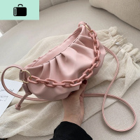 夏天手提斜挎小包包女2020新款网红粗链条褶皱云朵饺子包百搭洋气NEW LAKE女斜挎包