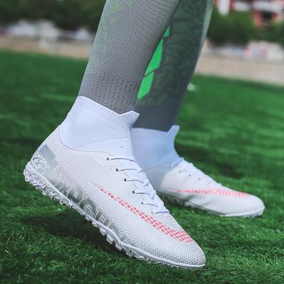 专业足球鞋男c罗13ag高帮短钉成人tf皮足碎钉丁轻便大童球鞋