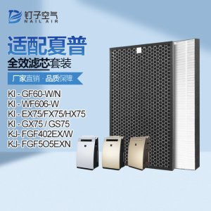 适配夏普空气清净机净化器过滤芯KC-JD70T-W滤网KC-JH60T/D70套装