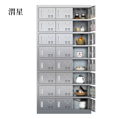 渭星304不锈钢食堂带锁餐具柜24门碗柜磁吸锁1800*900*350