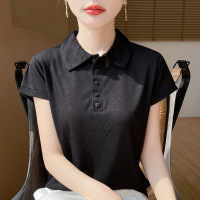 2026夏季新款女装POLO领衬衫短款时尚T恤薄款打底衫显瘦短袖