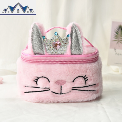 ins网红化妆包女便携多功能可爱韩国大容量少女心儿童发饰收纳盒 三维工匠收纳包