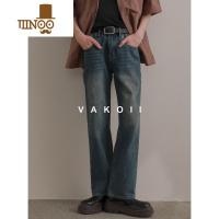 YANXUVAKOII 复古蓝牛仔裤男宽松直筒款水洗休闲长裤韩版潮流