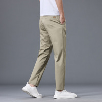 男士夏季薄款亚麻休闲裤直筒修身九分大码中年爸爸装舒适9分长裤