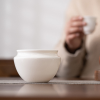 佳德美羊脂玉茶洗建水茶具配件茶渣缸杯洗禅意多功能茶道配件
