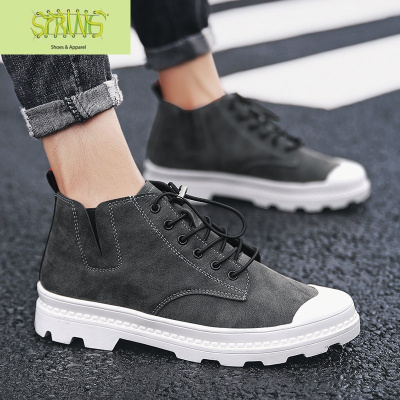 马丁鞋男低帮英伦风韩版潮流百搭复古马丁靴中帮休闲靴子男工装靴语娄