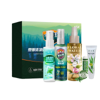 裕金源 夏季清凉驱蚊套装 臻选6件套(驱蚊液110ml+植萃舒缓香氛花露水120ml+冰感清凉喷雾110ml+ 薄荷膏