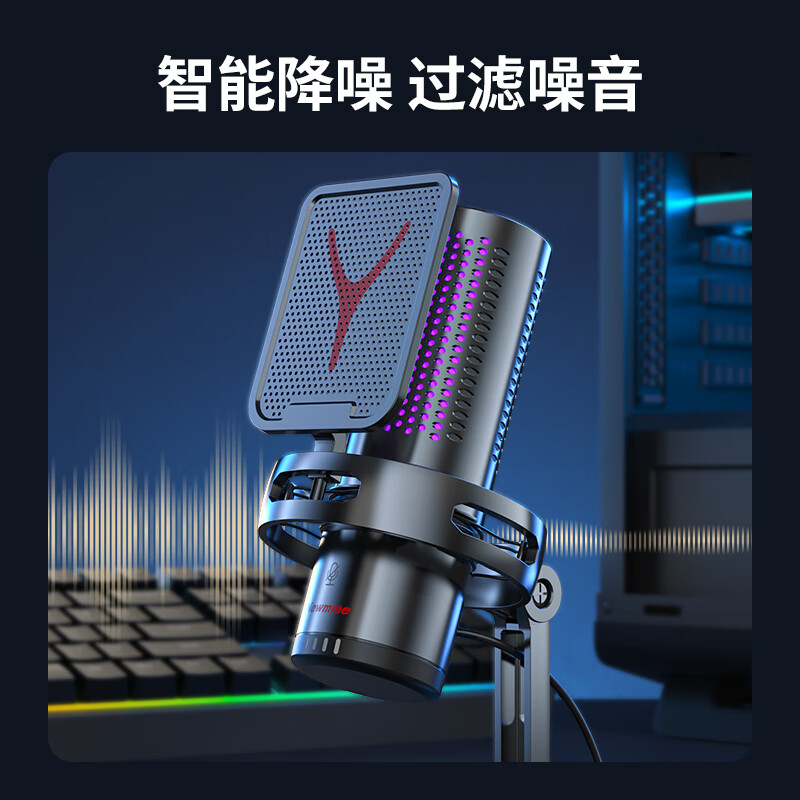 纽曼ZM09E 电脑麦克风游戏直播话筒 主播专用桌面麦 台式笔记本电竞配音录课K歌 降噪USB独立麦
