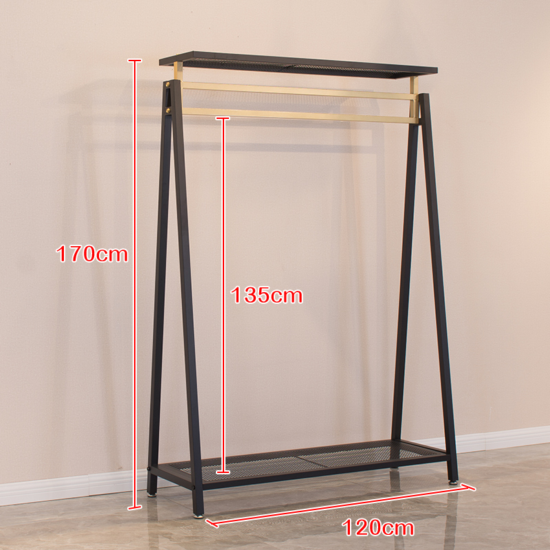 货架陈列挂衣服架子金色挂衣架晾晒架 三维工匠 如图3件h035组合总长