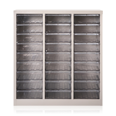 全简家具零件柜票据柜A4纸文件柜螺丝盒电子元件资料收纳柜27抽透明不带门800*340*870