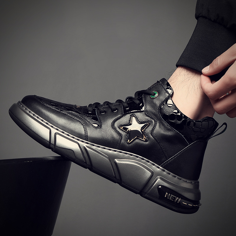 策霸CEBA男士高帮鞋透气轻质缓震科技支撑脚踝设计潮流百搭