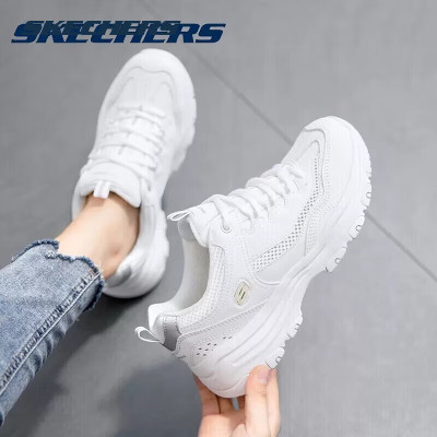 斯凯奇(Skechers)女鞋 23秋秋新款运动鞋经典熊猫鞋轻便厚底老爹鞋透气休闲鞋子 88888250-WHT 5/3