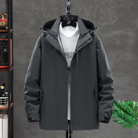 春秋季户外冲锋衣工装夹克运动潮流连帽情侣款休闲防水服夹克外套