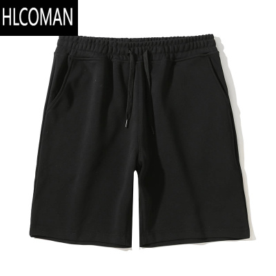 HLCOMAN款300克复合牛奶丝短裤 男士夏季薄款宽松直筒五分卫裤