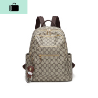 双肩包女2020新款ins超火女包包防盗印花休闲百搭旅行背包NEW LAKE 杏色