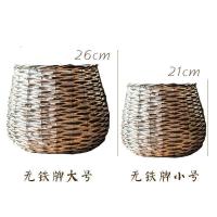 美帮汇柳编大花盆手工艺术品装饰花器做旧复古美式韩式插花花瓶 无铁牌花器 大