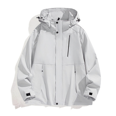 春秋季新款连帽夹克男士美式潮牌防水宽松休闲工装户外情侣款外套