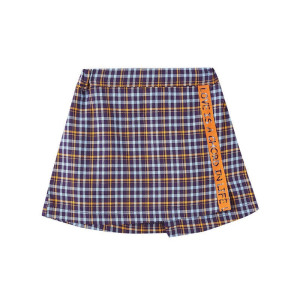 [2件2折价:22]moomoo童装女童裙装秋季新款中大童女童色织格半裙