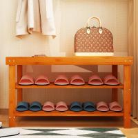 森美人鞋架多层简易家用实木鞋柜换鞋凳竹子收纳架组装现代简约防尘鞋架