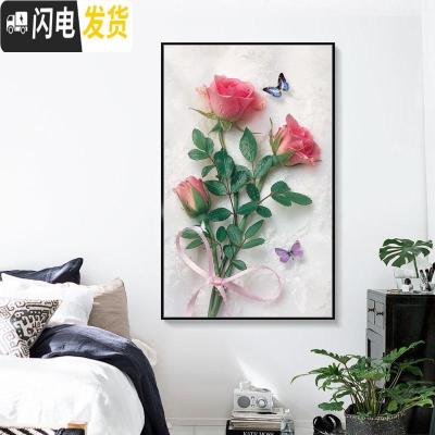 三维工匠2019年钻石画新款带框满钻客厅玫瑰花水晶十字绣小件 满钻全贴AB彩[70*115厘米]多加30钻量、送工具包