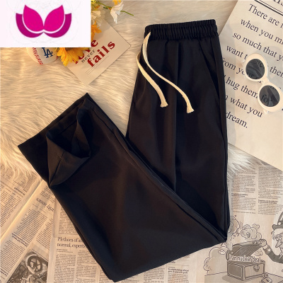 七斓春季小西裤男垂感简约百搭运动裤加绒松紧腰宽松直筒九分休闲裤子